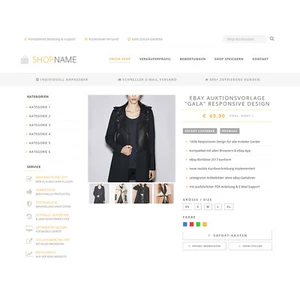 EBAYVORLAGE Auktionsvorlage Gala RESPONSIVE Mobil Design HTML Template - Picture 1 of 5