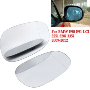 Clear For BMW E81 E88 E90 E91 E92 E93 Rearview Mirror Glass w/Backing 2009-2013 - Picture 1 of 7
