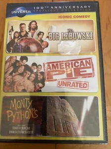 The Big Lebowski / American Pie / Monty Python's: Meaning of Life 3 Movie NEW - Picture 1 of 2