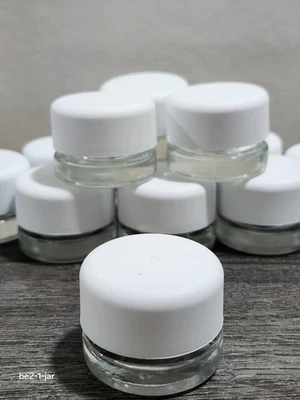 BULK - Clear Glass 5ml Concentrate Jars with Child Resistant Caps /Lots of Dozen - Image 1 of 4