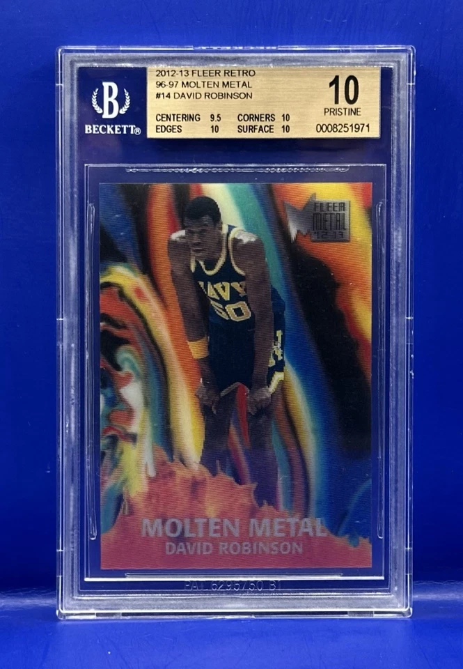2012-13 Fleer Retro 96-97 Metal Fundido David Robinson #14 BGS 10 Espuelas Prístinas Foto 1 de 3