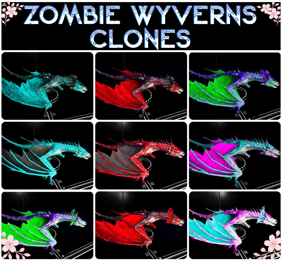 Zombie Wyvern CLONES ARK🌸 Survival Ascended ASA PVE (Lightning Fire Poison) - Image 1 of 1