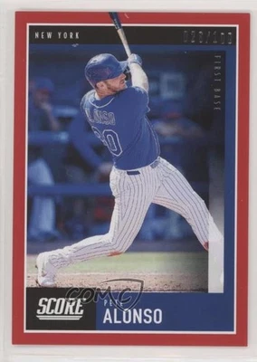 2020 Panini Chronicles Score Red /100 Pete Alonso #28 - Image 1 of 2
