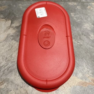 Vintage Pyrex 2 tazze 8300 rosso coperchio ventilato ovale oblungo - Foto 1 di 5
