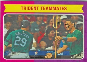 2024 Topps Heritage #CC-4 Trident Teammates Cal Raleigh - Julio Rodríguez - Picture 1 of 2