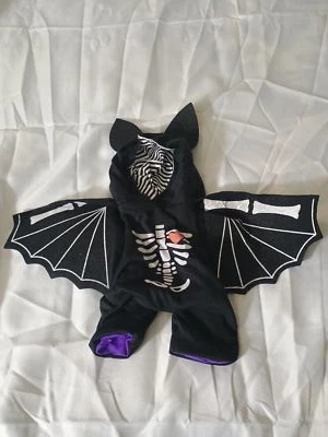 Pet Bat Skeleton Costume with Hood and Wings Foto 1 de 4