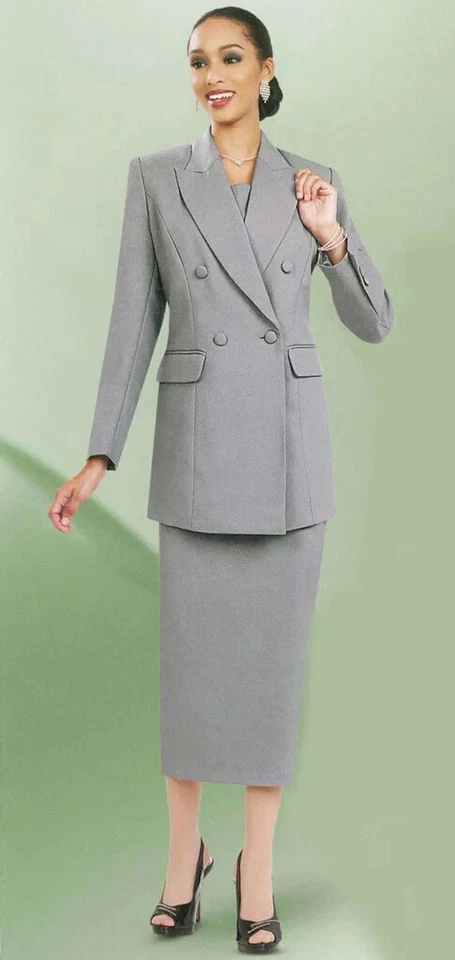 Traje falda plateada doble botonadura Foto 1 de 1