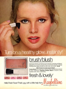 1978 Maybelline Kim Basinger Rouge Make-up 1-seitige MAGAZINANZEIGE - Bild 1 von 1
