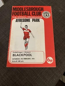1973/74 Middlesbrough V Blackpool Football Programme - Picture 1 of 3