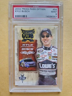 FUTURE 1st BALLOT NASCAR HOF'ER KYLE BUSCH 2004 PP OPTIMA #54 RC, PSA 9 MINT!!! - Image 1 of 2