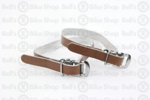 NJ5 Leather Toe Straps Single BROWN Track Fixed Gear - Picture 1 of 1