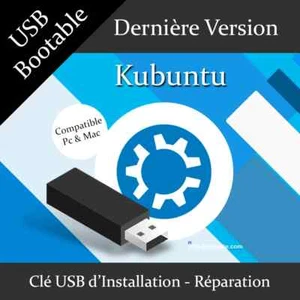 Clé USB Bootable Kubuntu + Guide d'utilisation - Photo 1/1