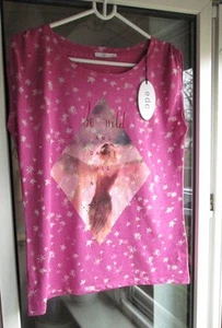 EDC BY ESPRIT DAMEN TOP TUNIKA SHIRT ROSA ALLOVER STERNEN STARS PRINT S, 36 NEU - Bild 1 von 1