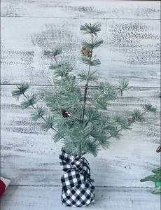 Buffalo Check Sparkle Pine Small Tabletop Farmhouse Tree, 18” - Picture 1 of 7