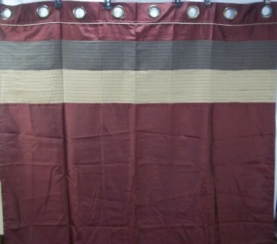 Unbranded Burgundy Multicolor Pattern 8 Grommet Curtain Single Panel 52"x 82" - Image 1 of 4