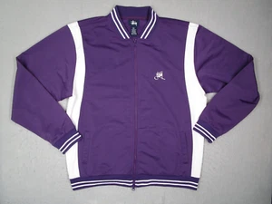 Stussy Jacket Mens Extra Large Purple Full Zip Track Varsity Made in Hong Kong - Picture 1 of 8