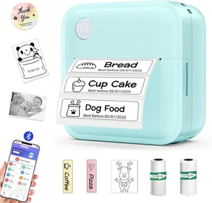 Label Maker Machine with Tape - Mini Sticker Printer Bluetooth Label Printer for - Picture 1 of 12