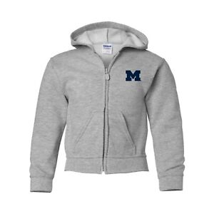 University of Michigan Primary Logo Left Chest Youth Full Zip Hoodie