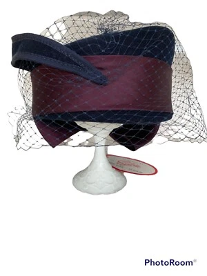 ¡NUEVO CON ETIQUETAS! ¡Sombrero pastillero de lana negro vintage años 50 diseñado por SYLVIA New York St Louis! Foto 1 de 4