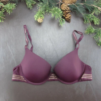 Sujetador DKNY Talla 34C Granate Acolchado Cierre Ajustable Espalda Foto 1 de 4