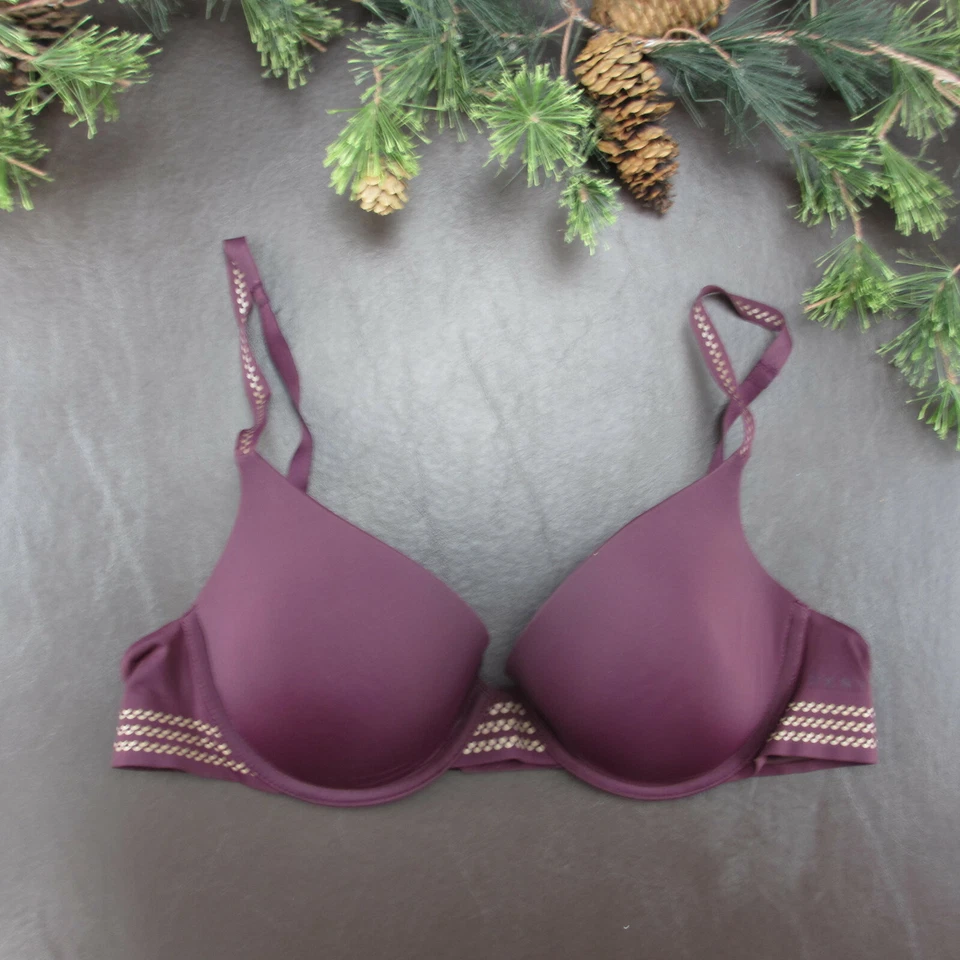 Sujetador DKNY Talla 34C Granate Acolchado Cierre Ajustable Espalda Foto 1 de 4