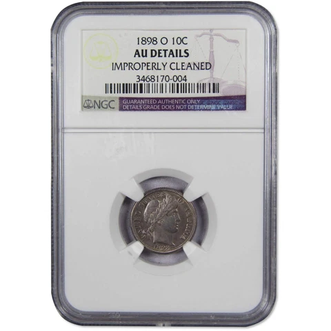 1898 O Barber Dime About Uncirculated Details NGC Silver SKU:IPC4898 Cover