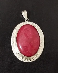 Stunning African Red Ruby Moroccan Handmade Solid Silver 23.2g 65.2mm - Picture 1 of 15