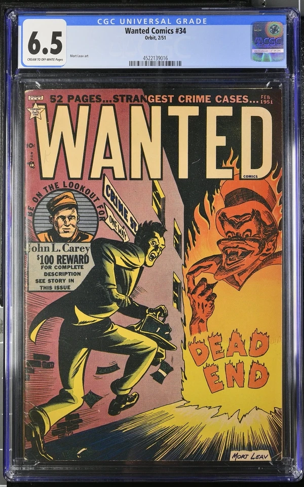 Wanted #34 CGC FN+ 6.5 Cream To Off White Classic Devil Cover! Image 1951 - Image 1 of 2