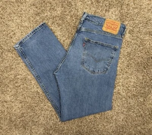 Levi 505 Herrenjeans Größe 34 x 30 blau normal gerades Bein Cowboy Arbeitskleidung mittlere Waschung - Bild 1 von 13