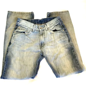 Levi's 514 Jeans Slim Straight Light Wash Blue 27 Youth Womens Distressed Denim - Picture 1 of 12