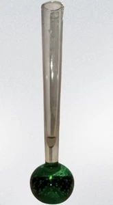 Knospenvase Kunstglas kontrollierte Blasen 8" hoch MCM Top Zustand grün �� - Bild 1 von 7