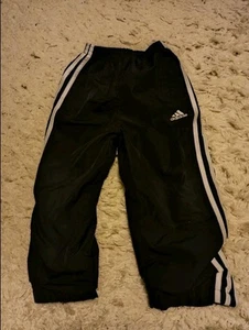 Adidas Youth Active Pants Sz 4 Black Straight Embroidered Logo Zipper Hem Lined - Picture 1 of 3