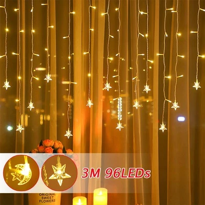 Ramadan Moon Star LED String Fairy Lights EID Mubarak Garland Muslim Decor USB - Image 1 of 4