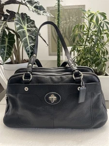 Coach Pen LTH Businesstasche schwarz Leder Handtasche Beuteltasche Schulter Pebbled - Bild 1 von 10