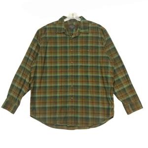 Camisa Pendleton Pana Para Hombres XL Wayne Marrón Verde A Cuadros Informal Manga Larga - Imagen 1 de 14