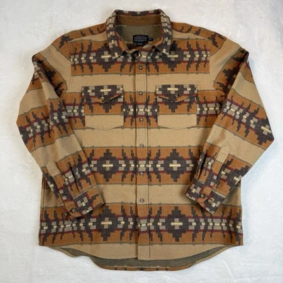 Camisa Pendleton India Azteca Jacquard 100% Lana Virgen / Para Hombre XXL Ajustada Foto 1 de 4
