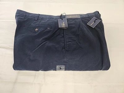 Polo Ralph Lauren Pants Men Sze 44Bx34 Navy Blue Classic Fit Pleated 100% Cotton - Image 1 of 4