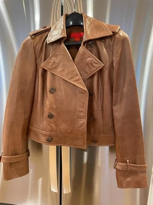 Elements by Vakko Women's Brown Leather Jacket Medium Excellent Vintage - Image 1 of 4