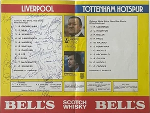 Liverpool Signed Programme Spurs 1982 League Cup Final Bob Paisley Fagan Hansen - Picture 1 of 6