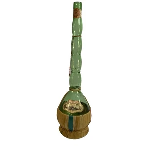 Botella de vino italiana de pino Chianti de colección vidrio verde años 70 rafia fiasco Italia 20 pulgadas - Imagen 1 de 8