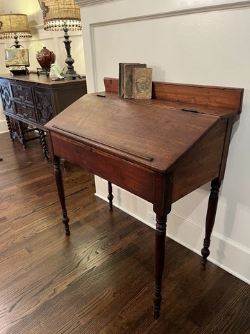 Antique 19th Century Cherry School Masters Desk Pennsylvania Amazing Condition Cover