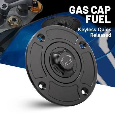 4 Holes Keyless Fuel Gas Tank Cap For Suzuki GSXR1000 2001-2002 GSXR1300 1999-07 - Image 1 of 4