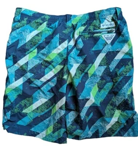 Columbia PFG Backcast Swim Trunks Boys XL 14 Blue Striped Shorts Nylon Fishing - Picture 1 of 8
