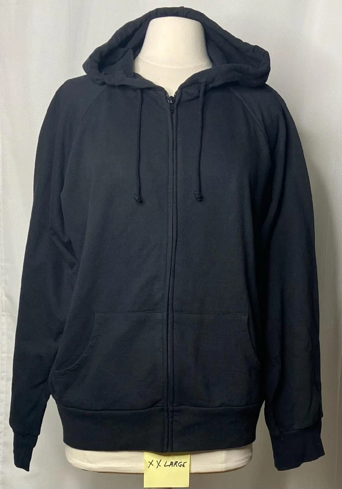 Sudadera con capucha y cremallera polar Bella con bolsillos - negra nueva sin etiquetas xx grande XXL Foto 1 de 1