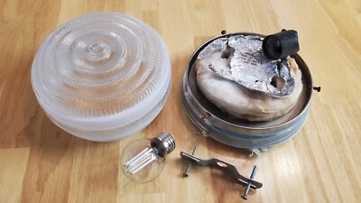 Vintage Flush Mount Light Fixture Mid Century Modern Single Bulb - Image 1 of 4