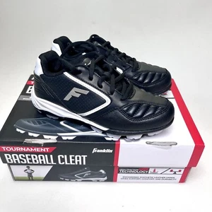 NEW Franklin Sports Baseball Cleats for Boys Girls Youth Size US 1 Black White - Picture 1 of 9