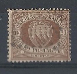 1877-90 SAN MARINO USATO STEMMA 30 CENT - RR8644 - Picture 1 of 1