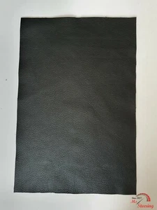 BLACK LEATHER OFFCUTS 12'' x 8'' 2 PIECES TOP ITALIAN QUALITY ITALIAN LEATHER - Picture 1 of 1
