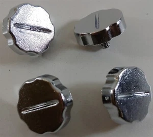 Lote de 4 perillas de repuesto de rosca de plástico cromado de 5 mm para radio Workman KN5PC OEM - Imagen 1 de 5