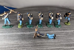 45mm Union Infantry Soldiers Hand Painted Plastic Civil War Advancing Falling? - Picture 1 of 20